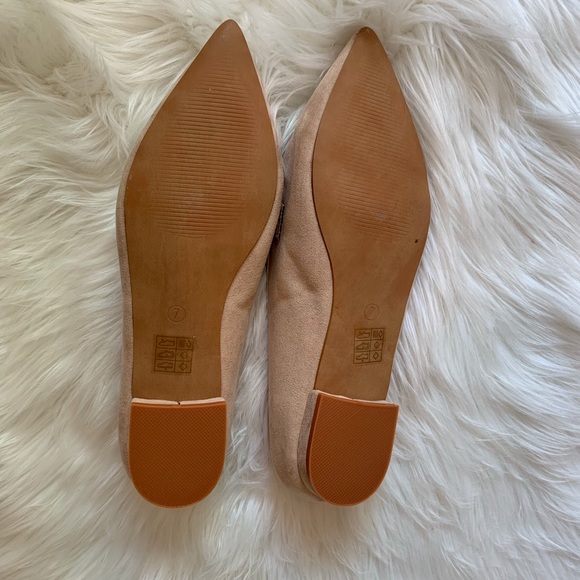 Snakeskin Pointed Toe Flats - Picture 2 of 3